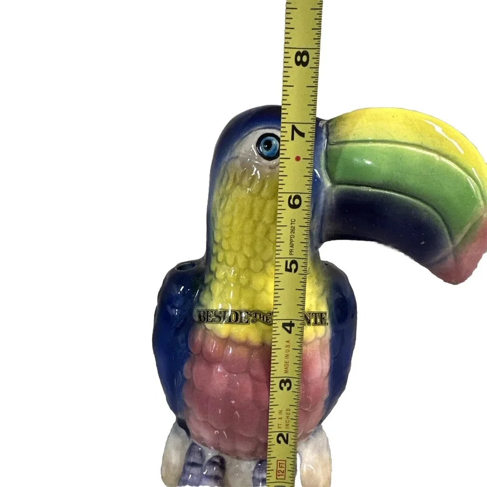 Toucan Planter Ceramic Colorful Bird Vintage 7.5
